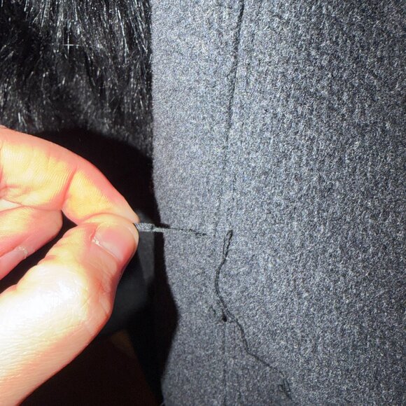 Calvin Klein Faux-Fur-Collar Coat | Size 16 - Picture 7 of 9